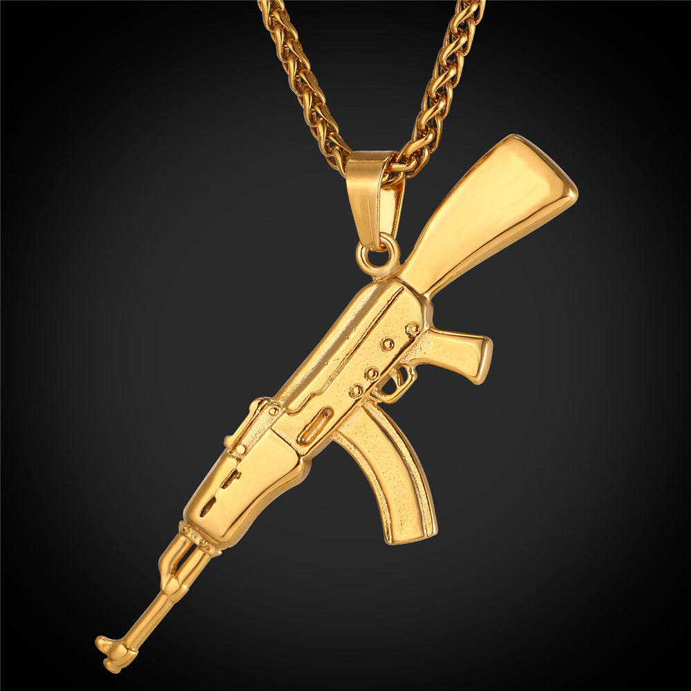 Hip hop Uzi Gun 22 link chain
